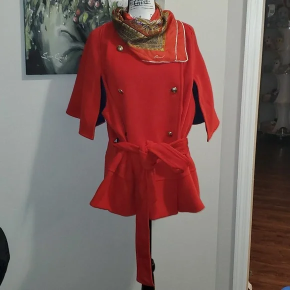 New Draper James X Eloquii Plus Size Red Cape Coat Size 18/20